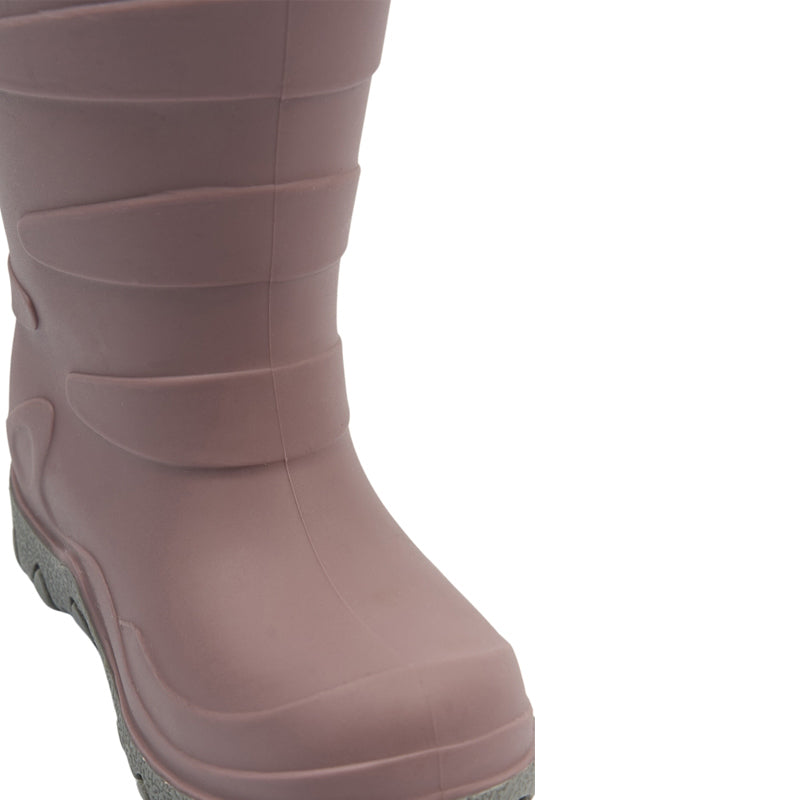 Mikk-Line Kids Thermal Boot - Twilight Mauve, close up of front of boot.
