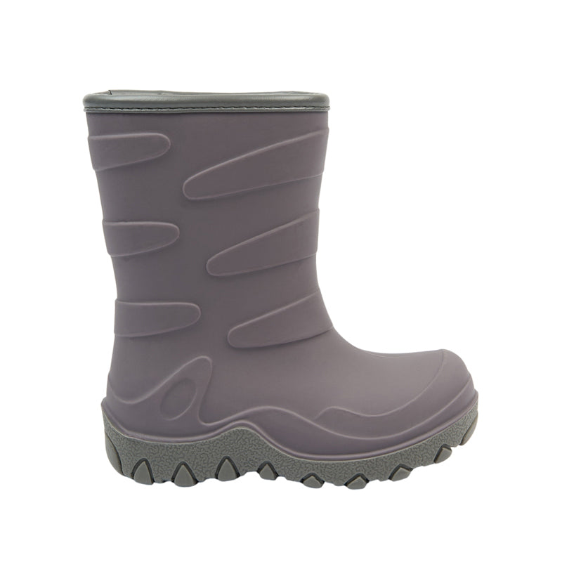 Mikk-Line Kids Vegan Thermal Boot - Shark Grey, outer side view.