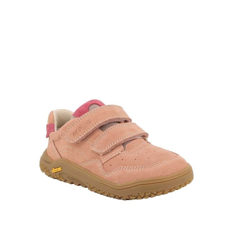 Primigi Kids Barefoot Double Strap Trainer - Pink, angled view showing outer side and front.