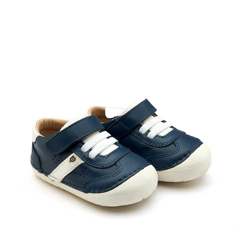 Pair of Old Soles Roady Pave Shoes - Denim Snow, angled view showing outer side and front.