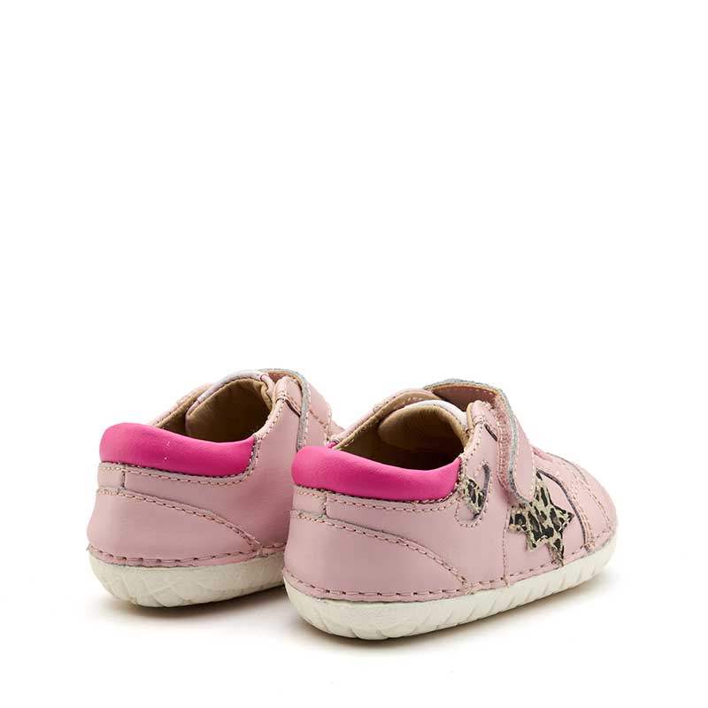 Pair of Old Soles Pavesta Pave Shoes - Chalk Pink, angled view showing outer side and rear.