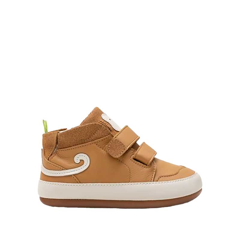 Tip Toey Joey Toddler Boot Monkey Hug - Hay, outer side view.