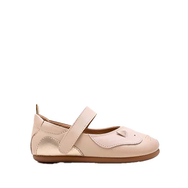 Tip Toey Joey Toddler Mary Jane Shoe Kitten - Candy Dream/Cotton Candy/Metallic Salmon, outer side view.
