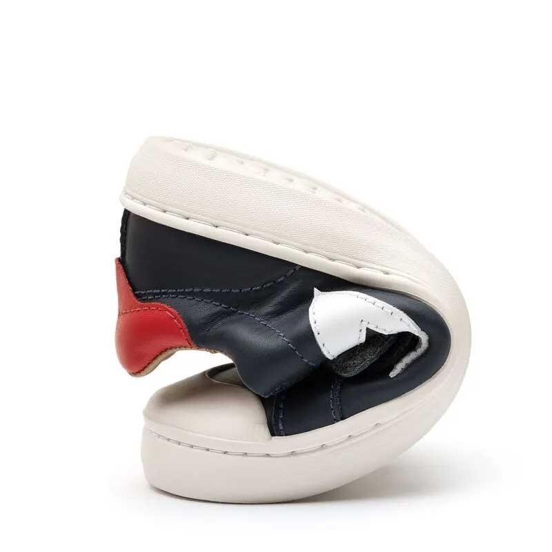 Tip Toey Joey Kids Trainer Hopper - Navy, folded up.