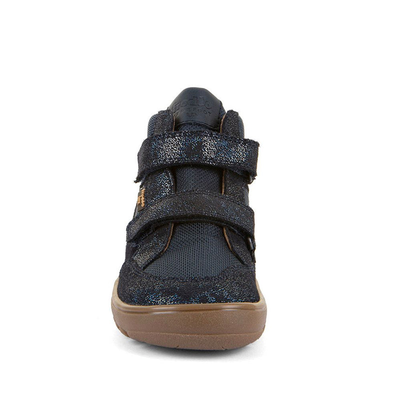 Froddo Kids Barefoot Waterproof Up Hill Boot - Blue+, front view.