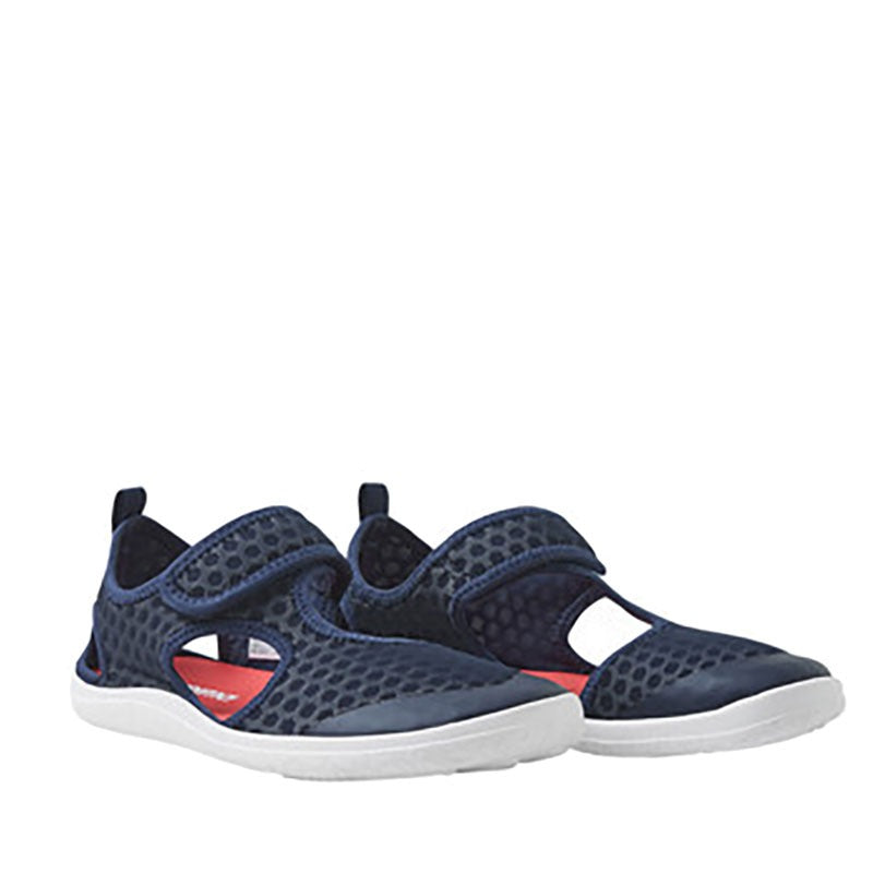 Pair of Reima Kids Water Sandals Rantaan - Navy, angled view showing outer side and front.