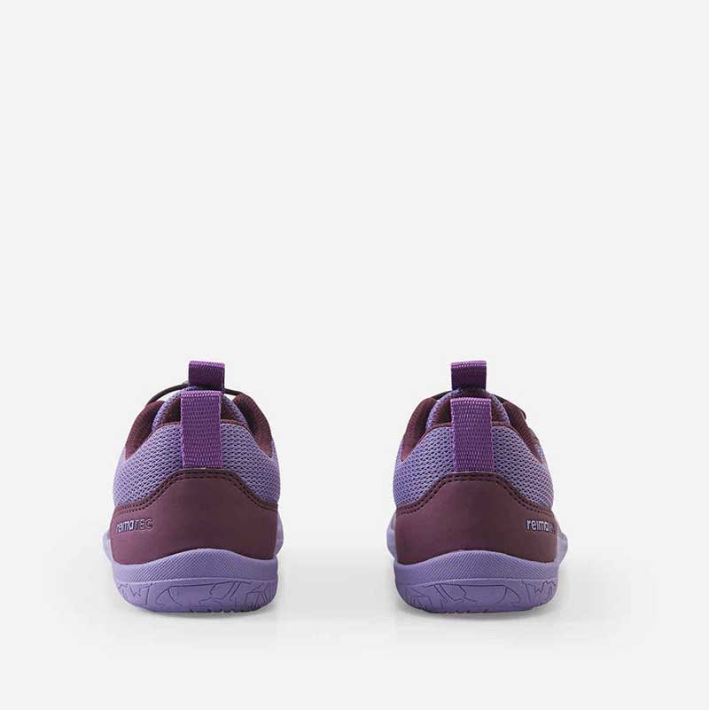Pair of Reima Kids Trainers Tallustelu - Misty Violet, rear view.