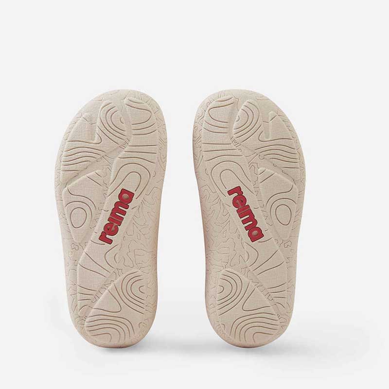 Pair of Reima Kids Trainers Tepastelu - Rose Blush, sole view.