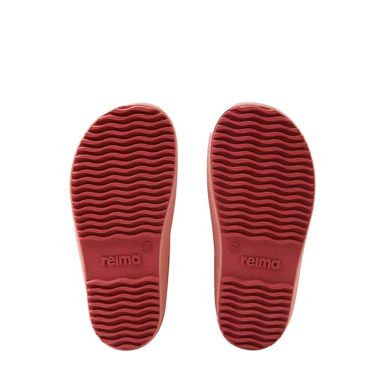 Pair of Reima Kids Wellies Ankka - Rose Blush, sole view.