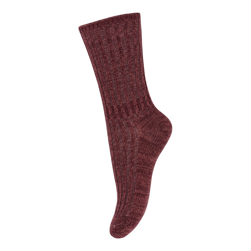 MP Denmark Kids Heavy Knit Wool Rich Noa Socks Hot Chocolate