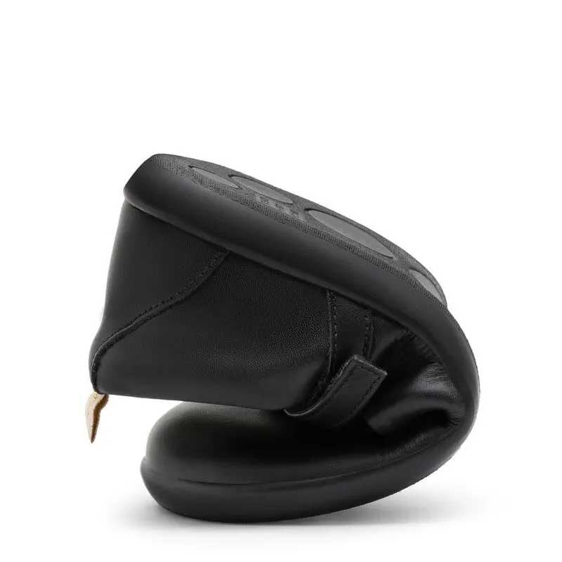 Tip Toey Joey Kids School Shoe Catch - Black, folded up.