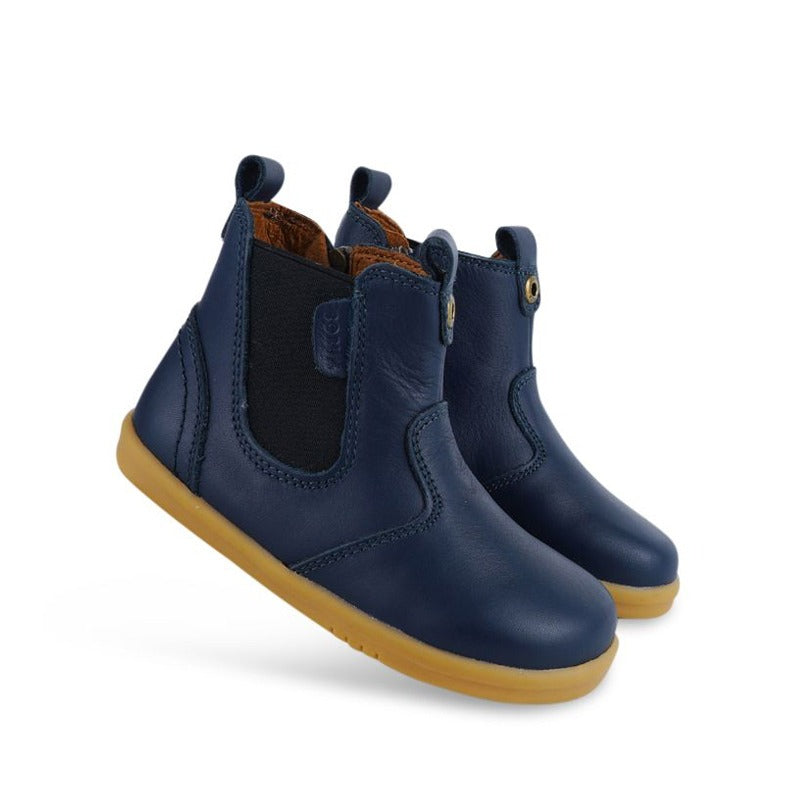 Pair of Bobux i-Walk Jodhpur Boots - Navy, angled outer side view
