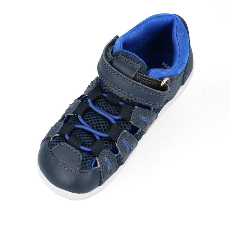 Bobux Summit Sandal - Navy and Snorkel Blue, angled top view