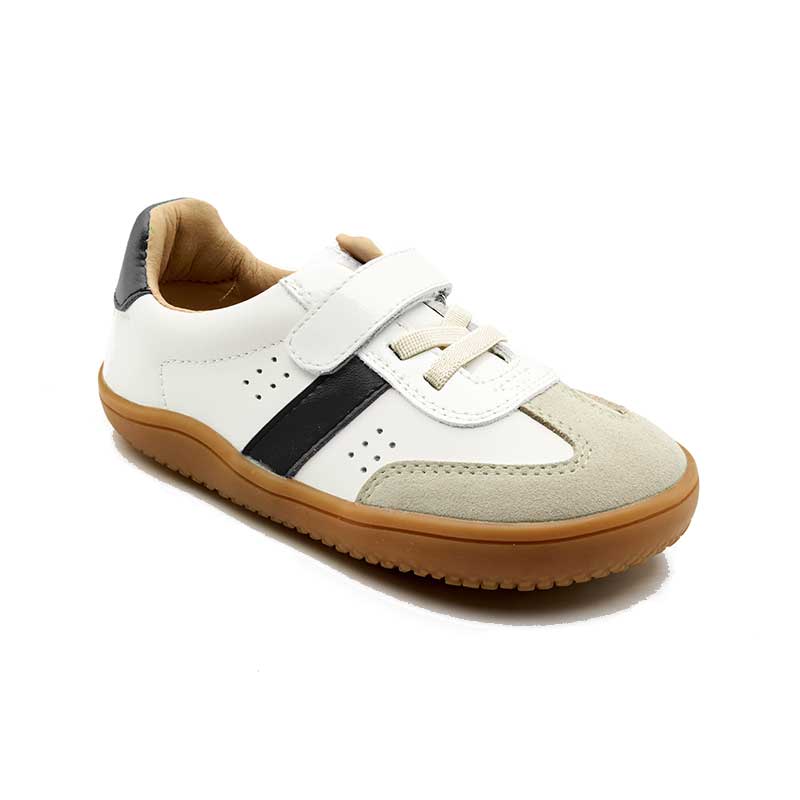 Old Soles Stylin Barewalk Shoe - White and Black, angled view showing outer side and front.