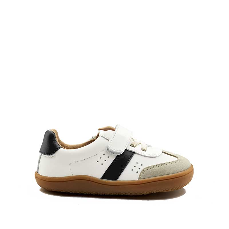 Old Soles Stylin Barewalk Shoe - White and Black, outer side view.