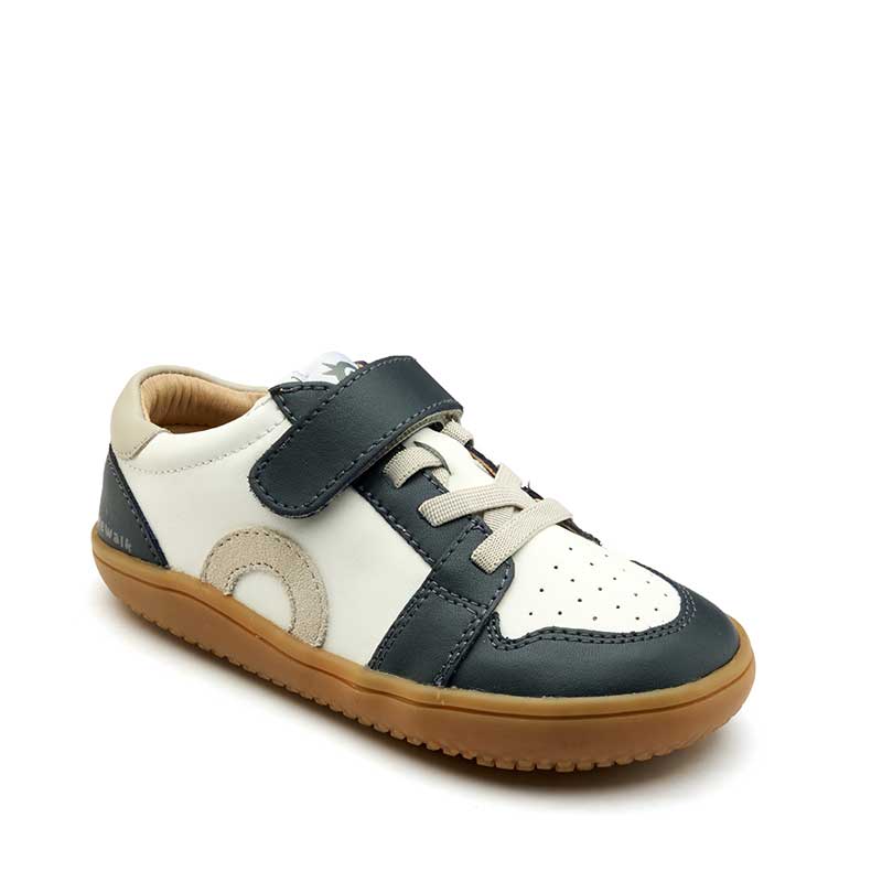 Old Soles Popcorn Barewalk Shoe - Navy, angled view showing outer side and front.