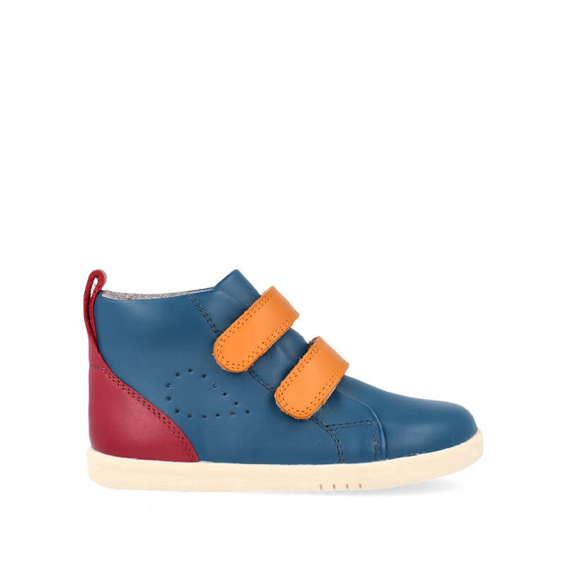Bobux i-Walk Grass Court High Tidal Teal and Cranberry, outer side view