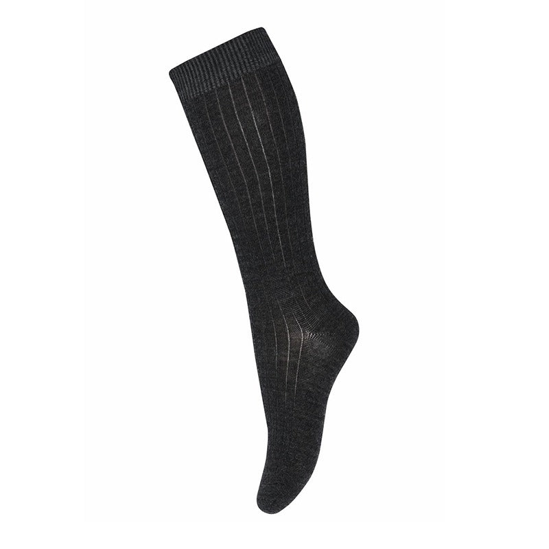 MP Denmark Kids Wool Rich Selma Knee Sock - Dark Grey Melange.
