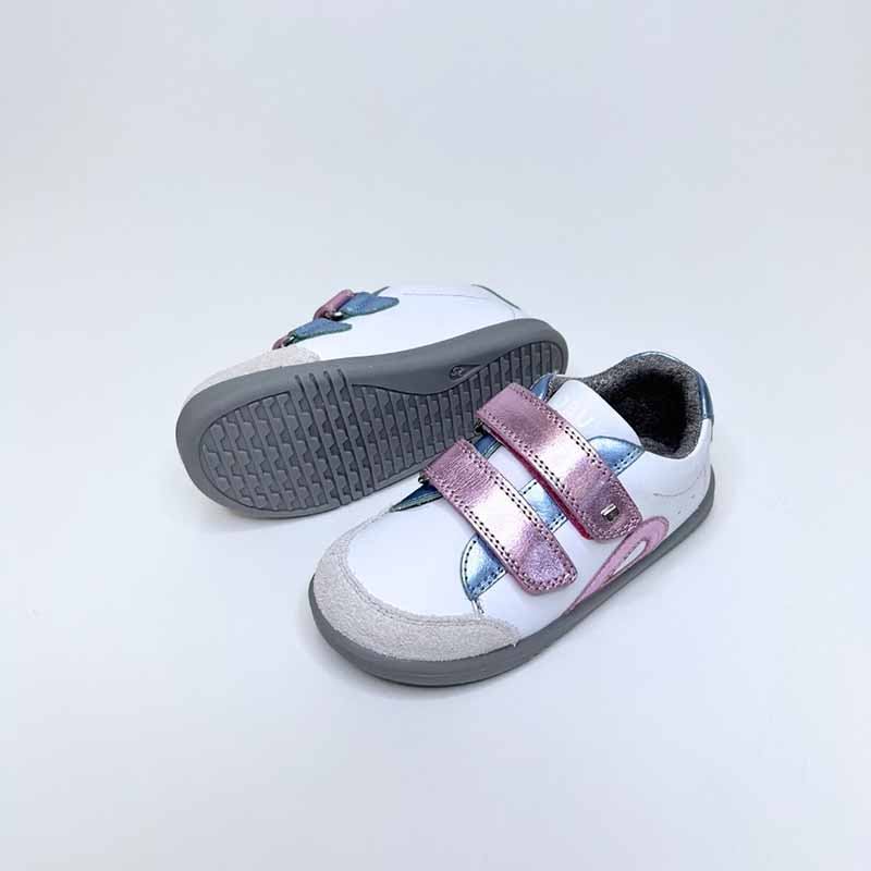 Bobux i-Walk Blaze Trainers - White Pink Metallic