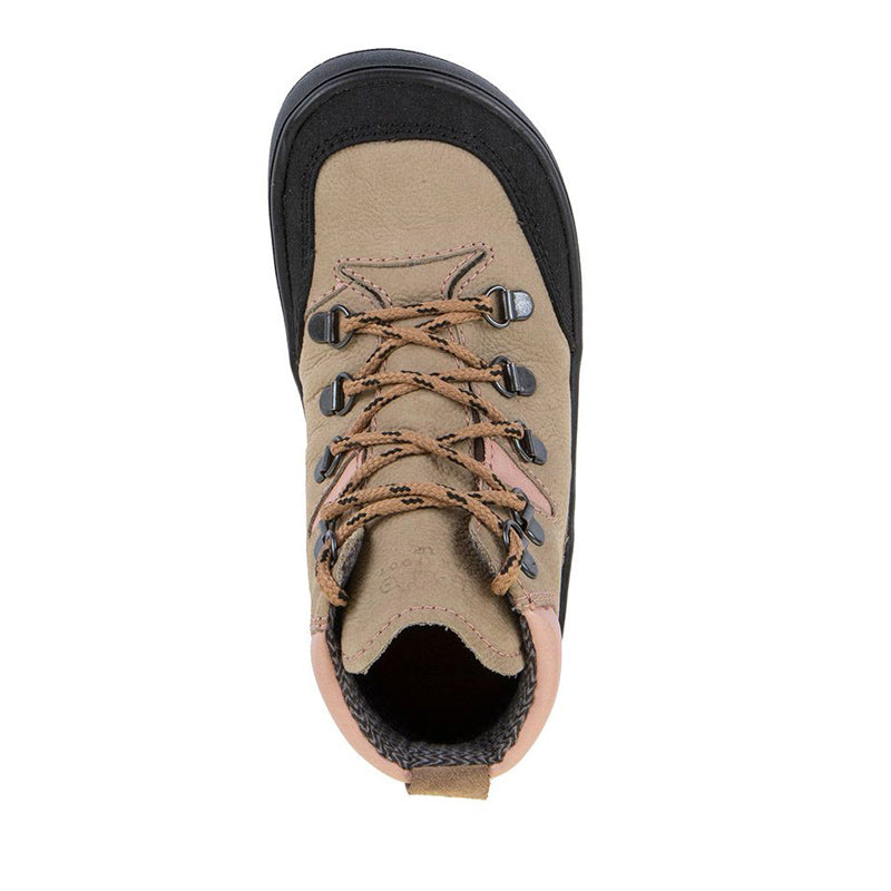 Froddo Barefoot Waterproof Up Trail Boot - Beige, top view.