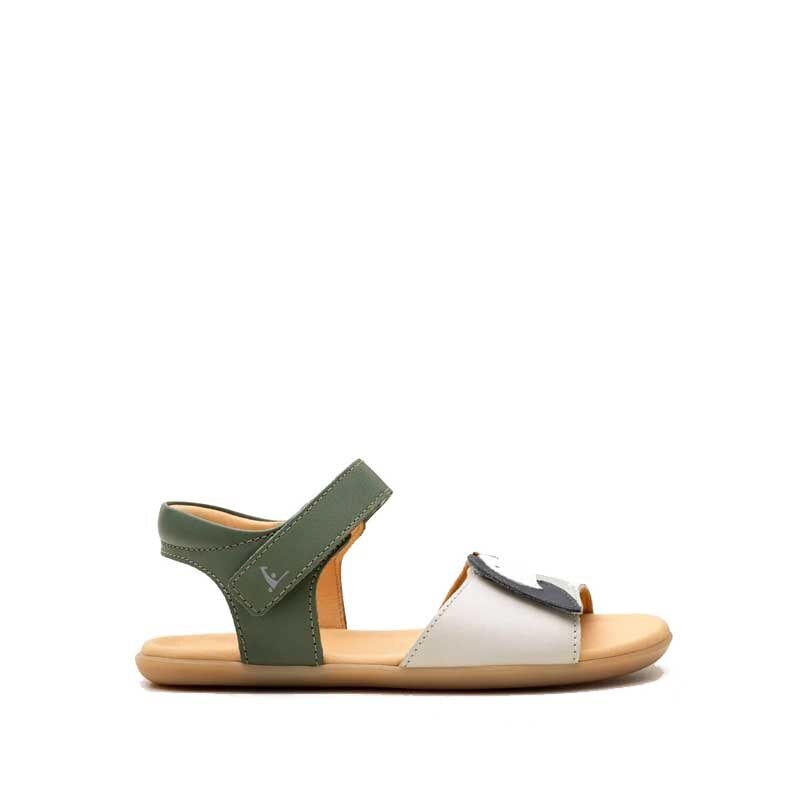 Tip Toey Joey Kids Sandal Toucan - Green, outer side view.