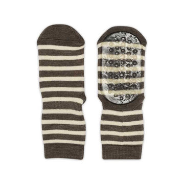 Pair of MP Denmark Kids Elis Anti-Slip Socks - Brown/Melange.
