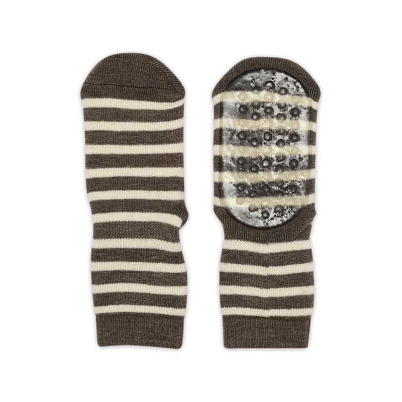 Pair of MP Denmark Kids Elis Anti-Slip Socks - Brown/Melange.