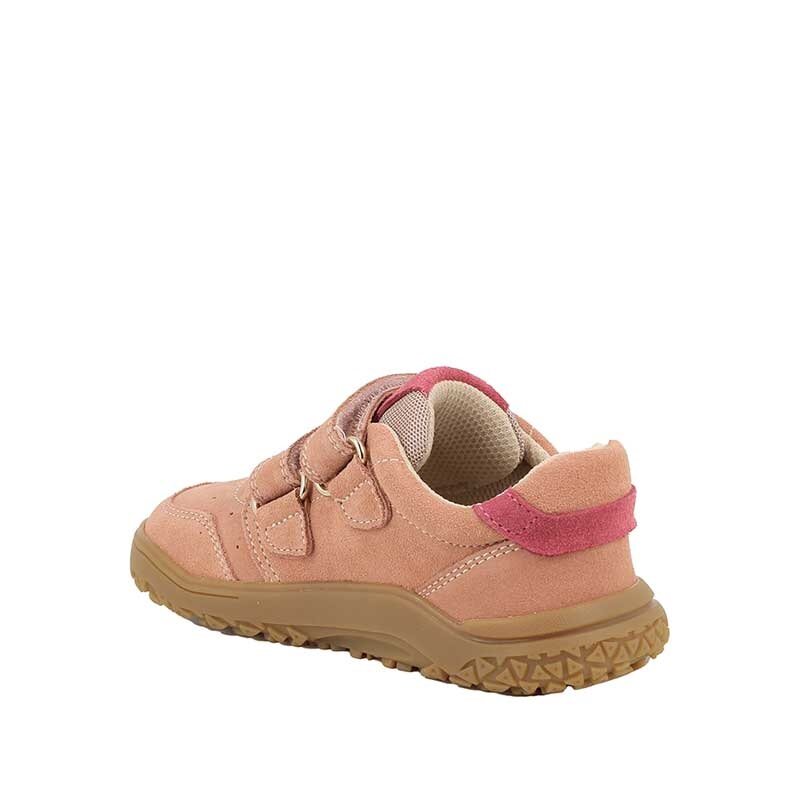 Primigi Kids Barefoot Double Strap Trainer - Pink, angled view showing inner side and rear.