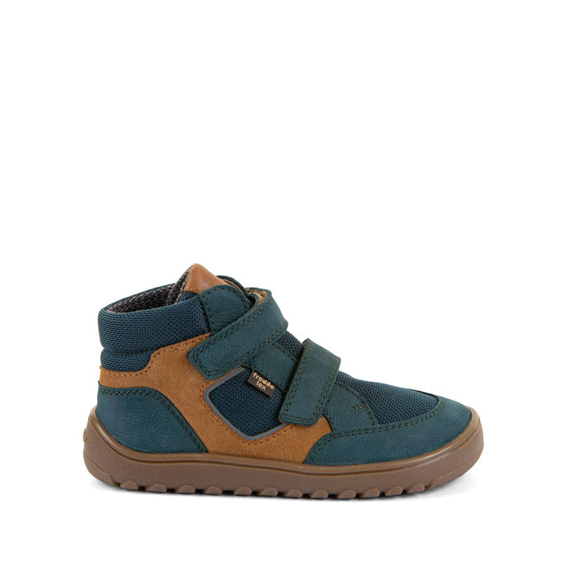 Froddo Kids Barefoot Waterproof Up Hill Boot - Petroleum, outer side view.
