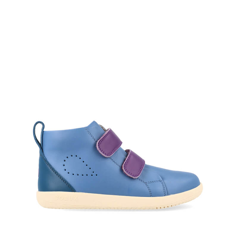 Bobux Kid+ Grass Court High Elemental Blue and Purple, outer side view