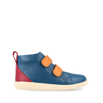 Bobux Kid+ Grass Court High Boot - Tidal Teal and Cranberry, outer side view