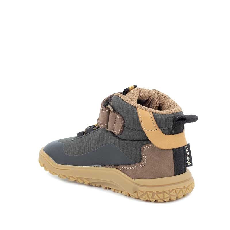 Primigi Kids Waterproof Barefoot Boot - Brown, angled view showing inner side and rear.