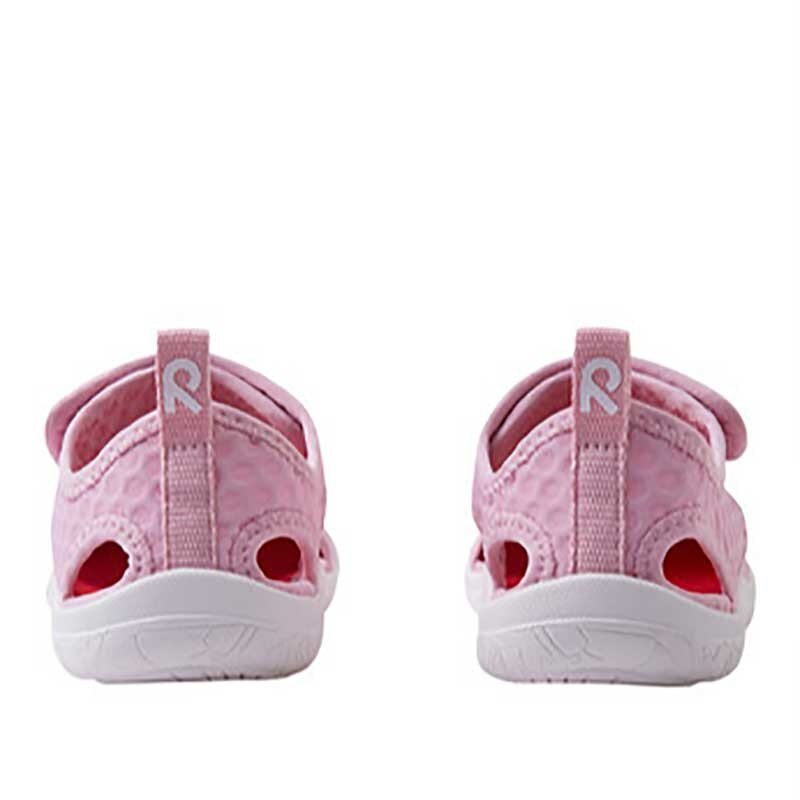 Pair of Reima Kids Water Sandals Rantaan - Light Heather, rear view.