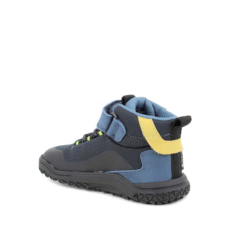 Primigi Kids Waterproof Barefoot Boot - Blue, angled view showing inner side and rear.