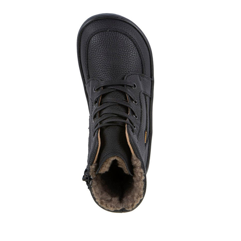 Froddo Barefoot Waterproof Up Core Boot - Black, top view.