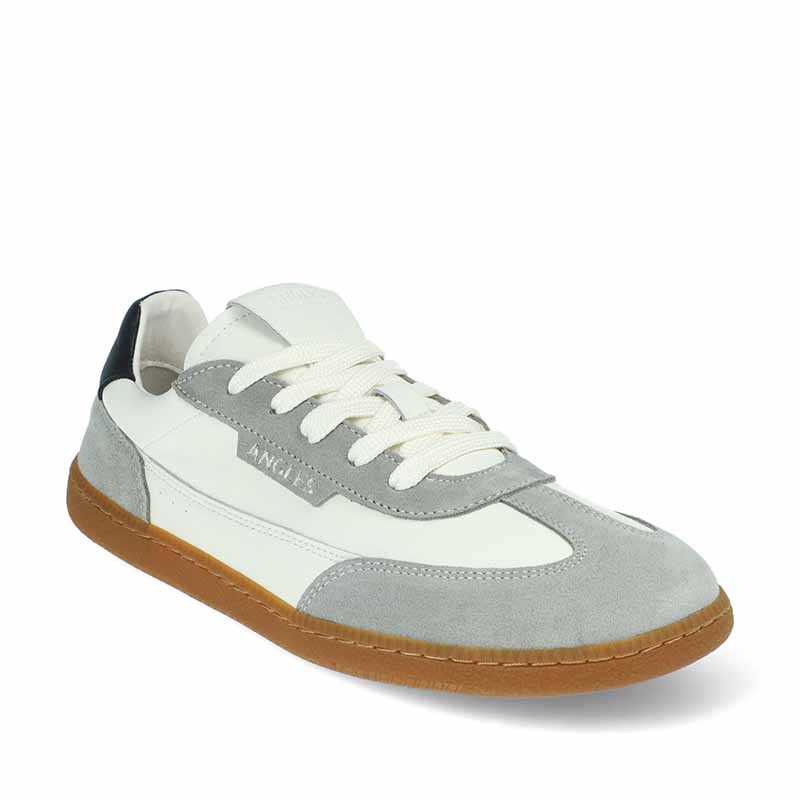 Angles Adults Shoe Helios 2.0 - White Black, angled view showing outer side and front.