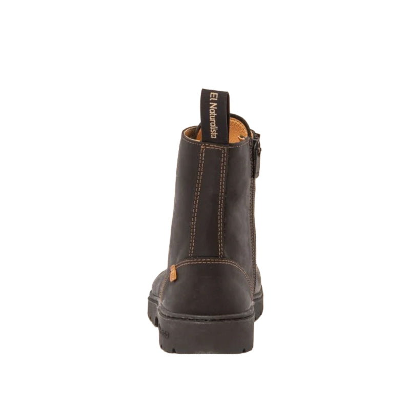 El Naturalista Barefoot Alpine Nomada Lace Up Boot - Black, rear view.