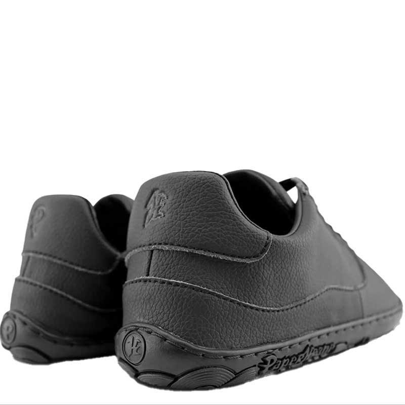Pair of PaperKrane Adults Low Shoes - Black, angled view showing the outer side and rear.