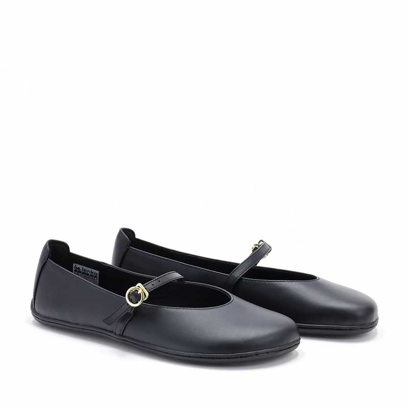 Pair of Be Lenka Women's Ballet Shoes Amalea - Black, angled view showing outer side and front.