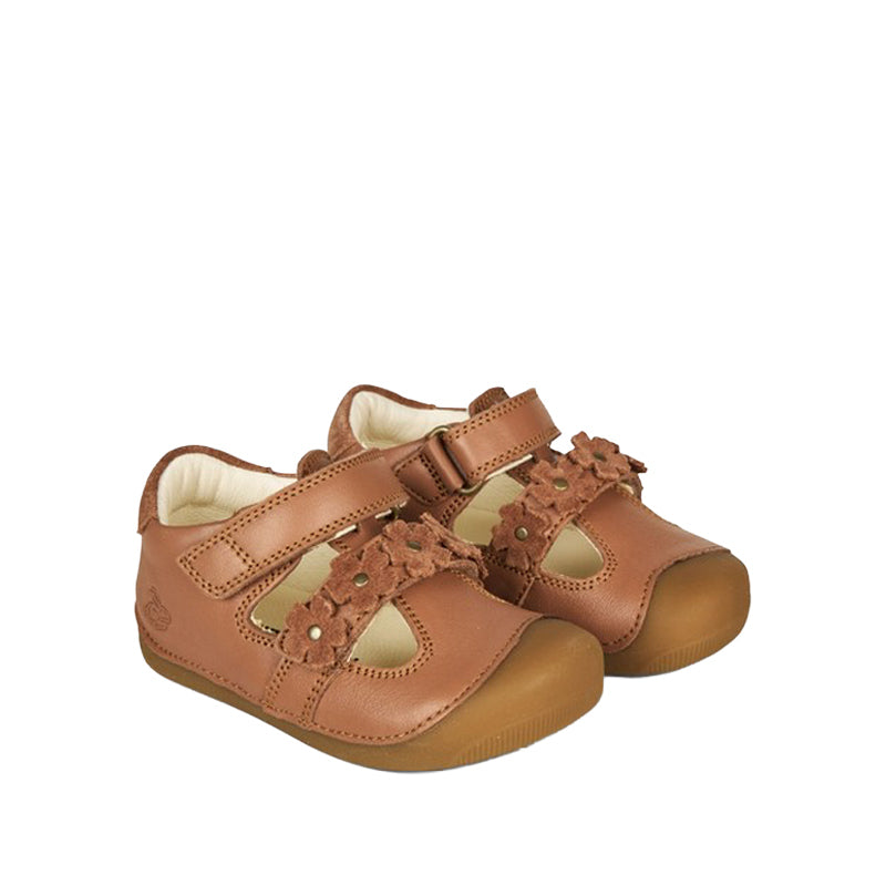 Bundgaard Kids First Walker Shoes Petit Summer Flower - Cognac