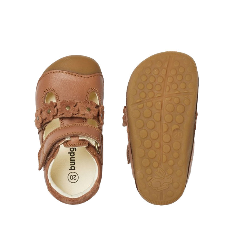 Bundgaard Kids First Walker Shoes Petit Summer Flower - Cognac