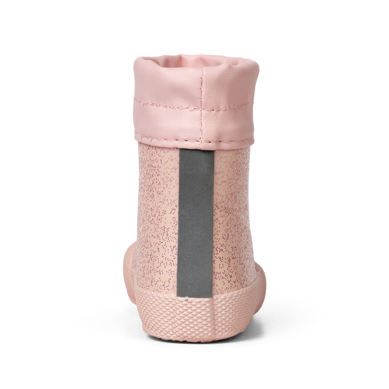 Bundgaard Toddler Welly Cover - Old Rose Sparkle, rear view.