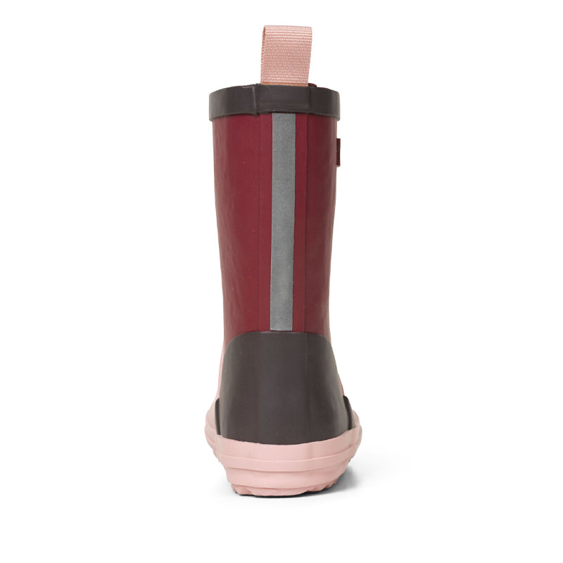 Bundgaard Kids Welly Aspen - Berry Block, rear view.