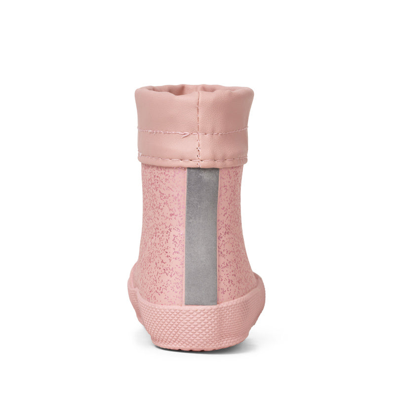 Bundgaard Toddler Welly Malik - Rose Sparkle, rear view.