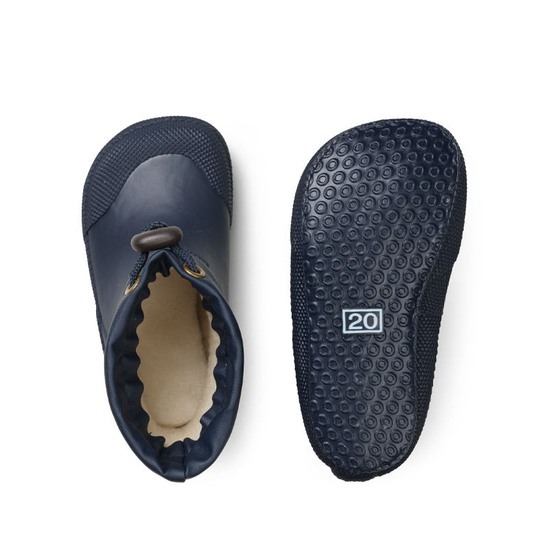 Pair of Bundgaard Toddler Wellies Malik - Midnight, one showing top view and other showing sole view.