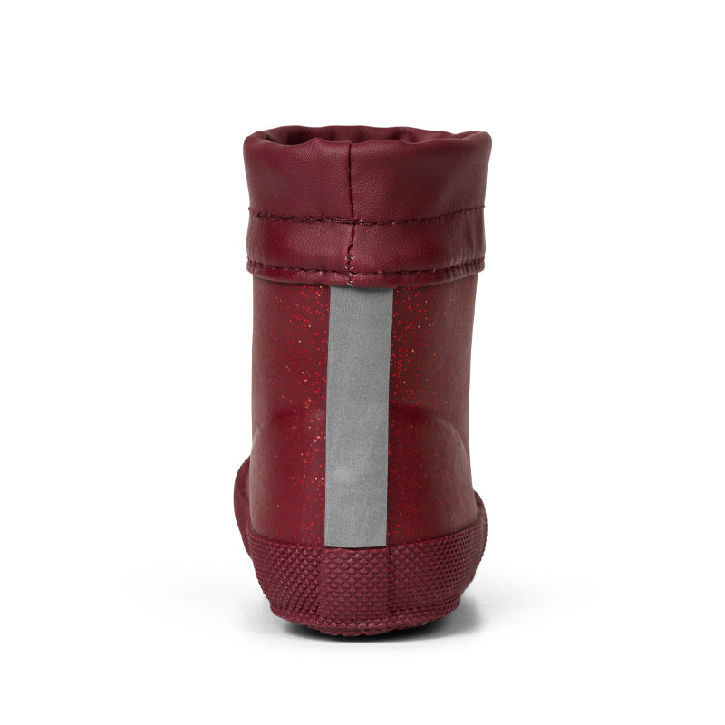 Bundgaard Toddler Welly Malik - Berry Sparkle, rear view.
