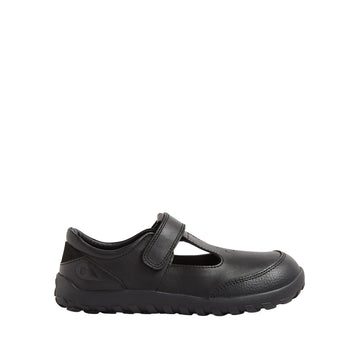 Bobux Alpha Becky School Shoe - Black, outer side view.
