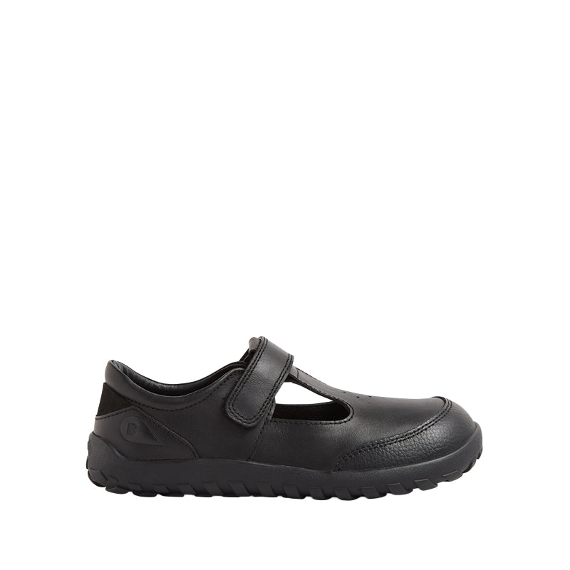 Bobux Alpha Becky School Shoe - Black, outer side view.