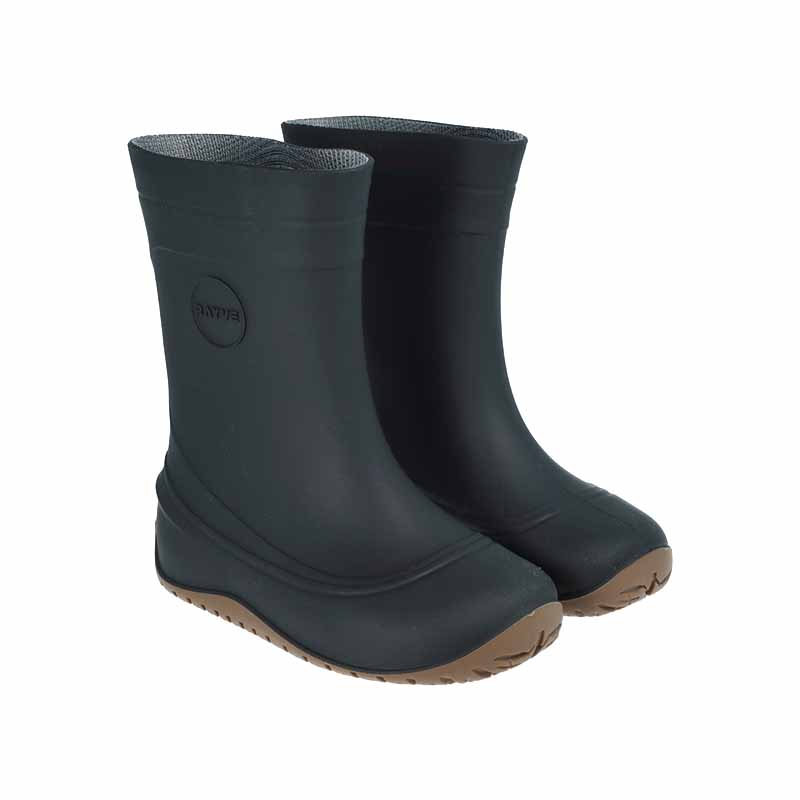 Pair of Rayve Kids Wellingtons Monsoon - Dark Blue, angled view showing outer side and front.