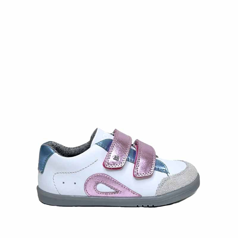 Bobux i-Walk Blaze Trainers - White Pink Metallic